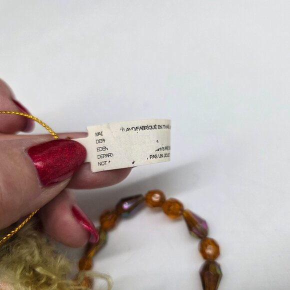 Department 56 Brown Velvet Fairy Doll Beaded Wings & Lace Skirt 10" - Picture 8 of 8